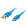 CABLE USB LANBERG 20 MACHO MICRO USB MACHO QUICK CHARGE 30 1M AZUL