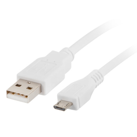 CABLE USB LANBERG 20 MACHO MICRO USB MACHO 18M BLANCO