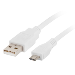 CABLE USB LANBERG 20 MACHO MICRO USB MACHO 1M BLANCO