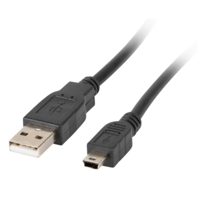 CABLE USB LANBERG 20 MACHO MINI USB MACHO FERRITA 18M NEGRO