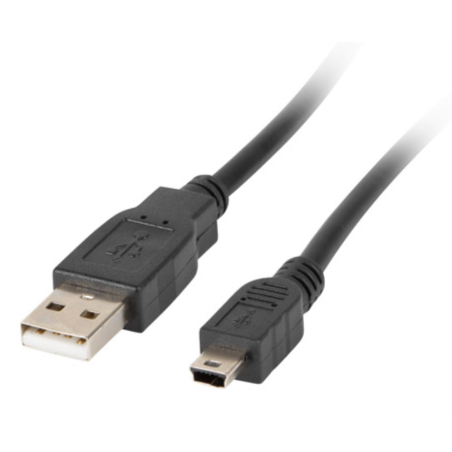 CABLE USB LANBERG 20 MACHO MINI USB MACHO FERRITA 18M NEGRO