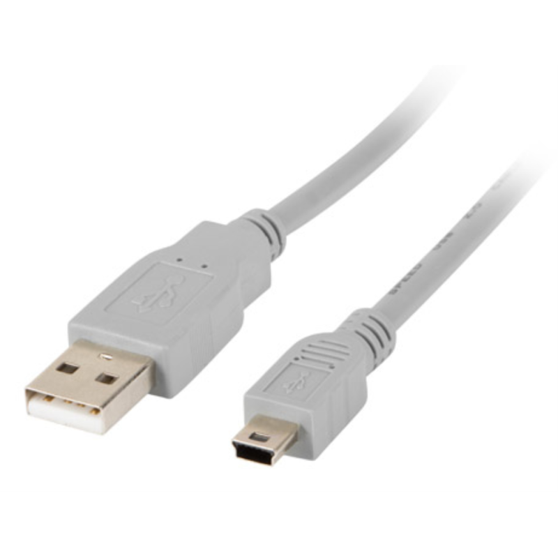 CABLE USB LANBERG 20 MACHO MINI USB MACHO 18M GRIS
