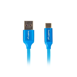 CABLE USB LANBERG 20 MACHO USB C MACHO QUICK CHARGE 30 05M AZUL