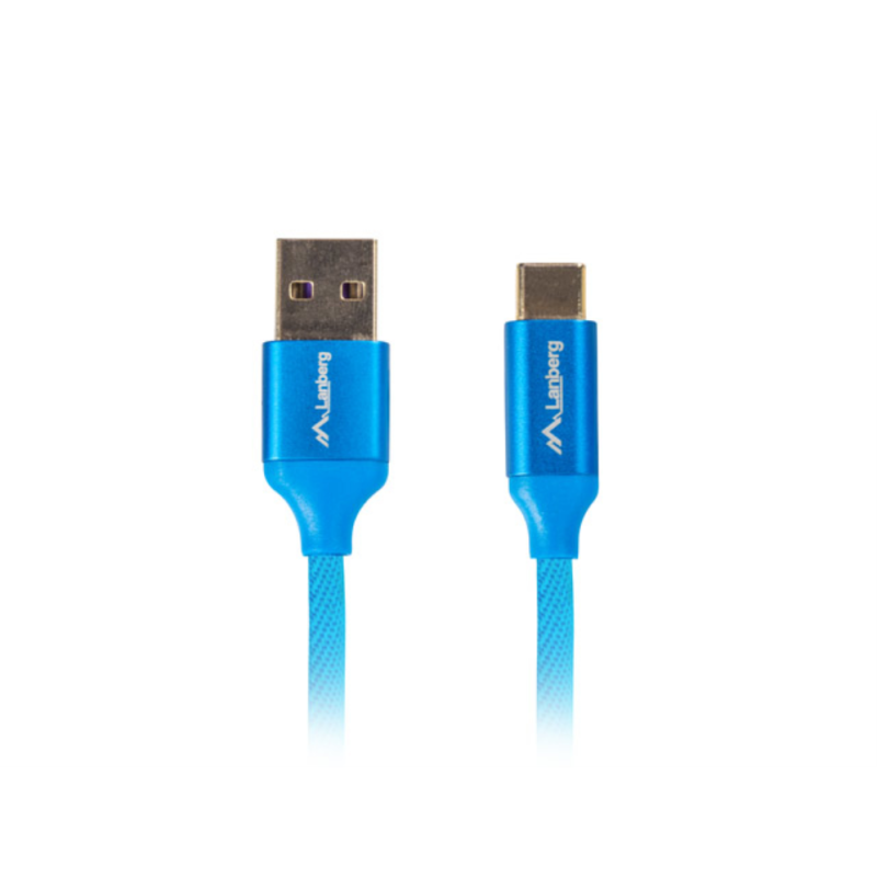 CABLE USB LANBERG 20 MACHO USB C MACHO QUICK CHARGE 30 05M AZUL