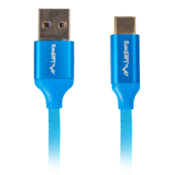 CABLE USB LANBERG 20 MACHO USB C MACHO QUICK CHARGE 30 18M AZUL