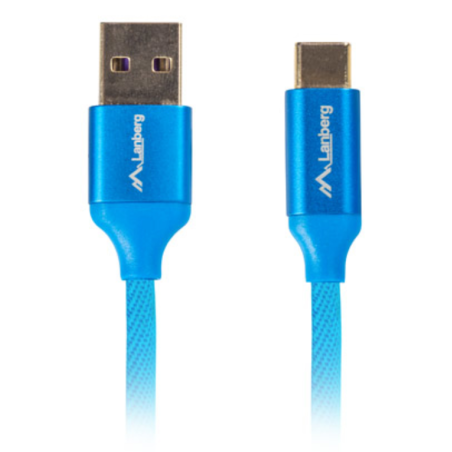 CABLE USB LANBERG 20 MACHO USB C MACHO QUICK CHARGE 30 18M AZUL