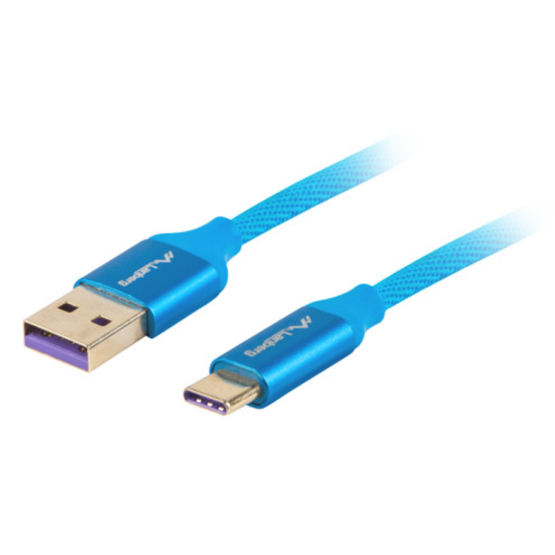 CABLE USB LANBERG 20 MACHO USB C MACHO 5A 1M AZUL