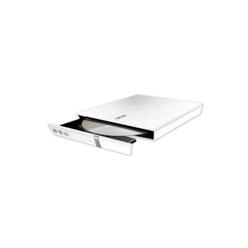 LECTOR GRABADOR CD DVD SLIM ASUS SDRW 08D2S U EXTERNO BLANCO