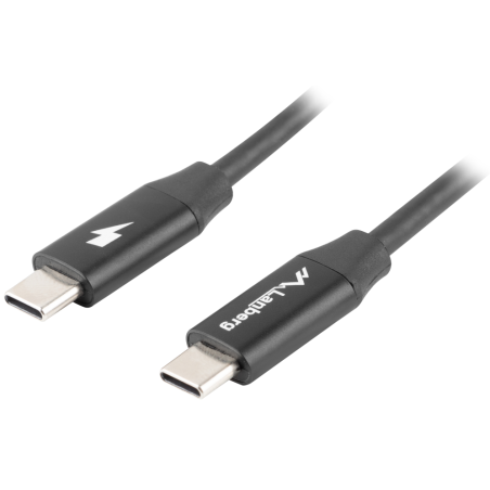 CABLE USB LANBERG 20 MACHO USB C MACHO QUICK CHARGE 40 18M NEGRO