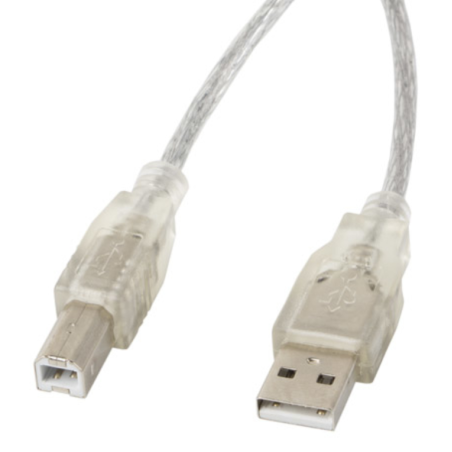 CABLE USB 20 LAMBERG USB A MACHO A USB B MACHO 18M FERRITA TRANSP