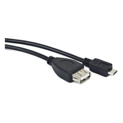 CABLE USB LANBERG MICRO M A USB A F 20 OTG NEGRO 15CM OEM