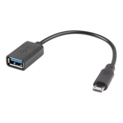 ADAPTADOR LANBERG OTG USB MICROM 20 A USB AH 15 CM NEGRO