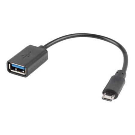 ADAPTADOR LANBERG OTG USB MICROM 20 A USB AH 15 CM NEGRO