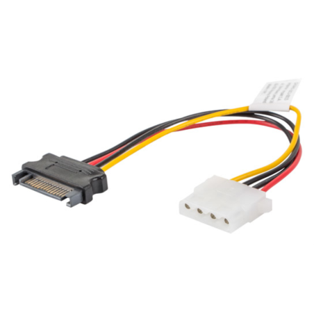 CABLE ALIMENTACION LANBERG MOLEX HEMBRA SATA MACHO 15CM