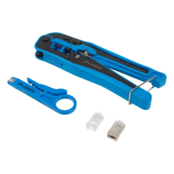 KIT LANBERG NETWORK CON CRIMPADORA Y STRIPPING CONECTORES RJ45