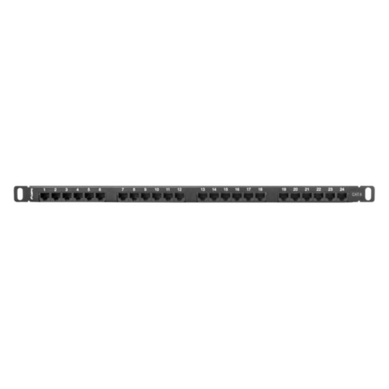 PATCH PANEL LANBERG CAT6 UTP 24 PUERTOS 05U RACK 19 NEGRO