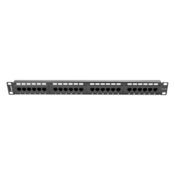 PATCH PANEL LANBERG CAT5E UTP 24 PUERTOS 1U RACK 19 NEGRO