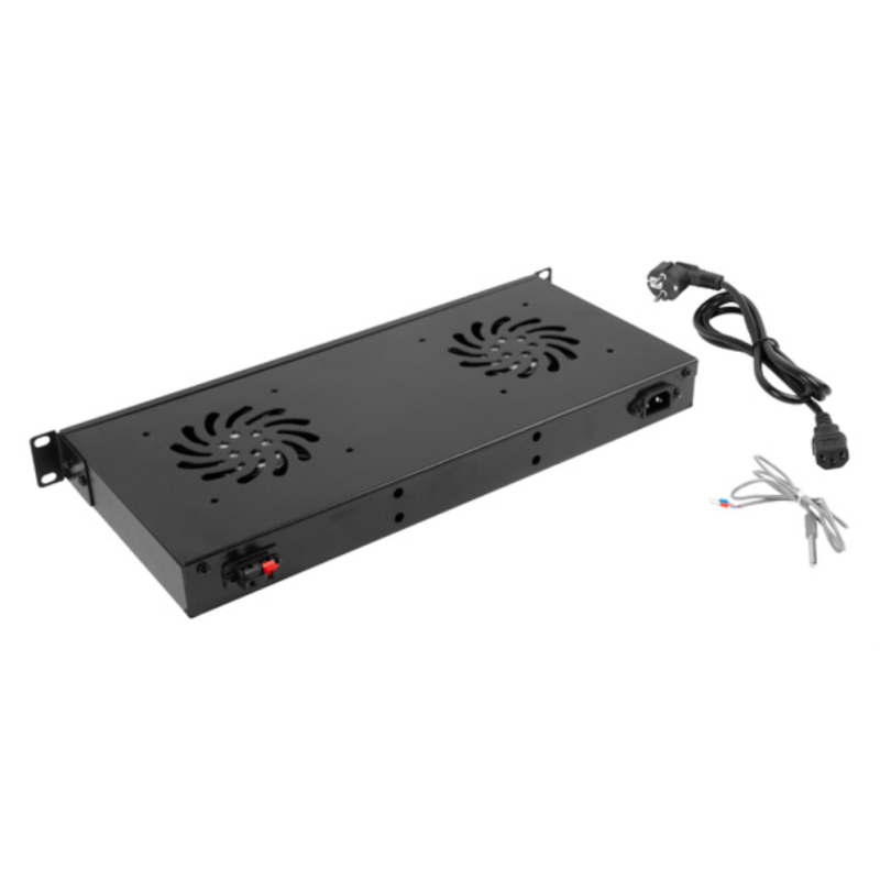 PANEL VENTILACION LANBERG LCD 2 VENTILADORES TERMOSTATO 230V 1U RACK 19 NEGRO