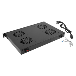 PANEL VENTILACION LANBERG LCD 4 VENTILADORES TERMOSTATO 230V 1U RACK 19 NEGRO