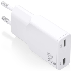 CARGADOR AISENS GAN ULTRA DELGADO 30W 2XUSB C PD30 QC40 BLANCO