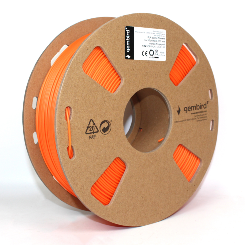 FILAMENTO GEMBIRD PLA NARANJA 175 MM 1 KG