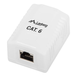 ROSETA DE SUPERFICIE LANBERG CAT6 FTP 1X TOMA RJ45 BLANCO