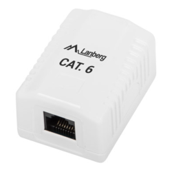 ROSETA DE SUPERFICIE LANBERG CAT6 UTP 1X TOMA RJ45 BLANCO