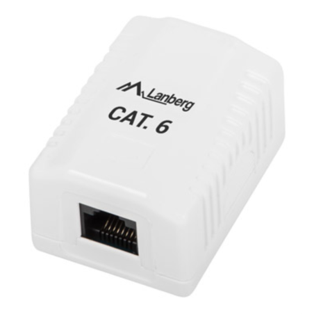 ROSETA DE SUPERFICIE LANBERG CAT6 UTP 1X TOMA RJ45 BLANCO