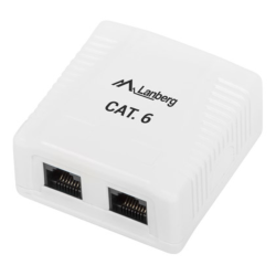 ROSETA DE SUPERFICIE LANBERG CAT6 UTP 2X TOMA RJ45 BLANCO