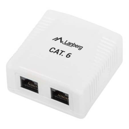 ROSETA DE SUPERFICIE LANBERG CAT6 UTP 2X TOMA RJ45 BLANCO