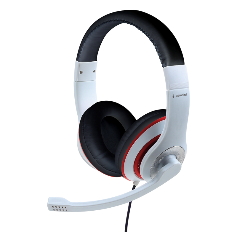 AURICULARES GEMBIRD MICROFONO CONTROL VOL BLANCO NEGRO ALAMBRICO