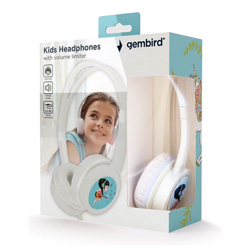 AURICULARES PARA NINOS GEMBIRD CONTROL DE VOLUMEN BLANCO