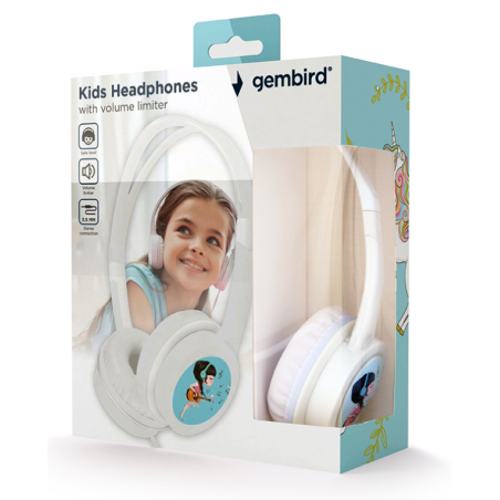 AURICULARES PARA NINOS GEMBIRD CONTROL DE VOLUMEN BLANCO