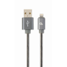 CABLE DE DATOS Y CARGA PREMIUM GEMBIRD 8 PINES METAL EN ESPIRAL 1 M GRIS