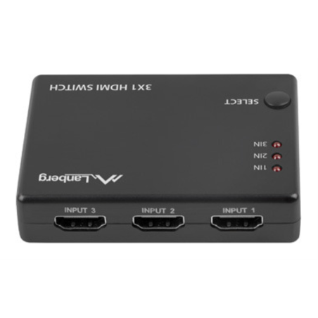 SWITCH VIDEO LANBERG 3 X HDMI MICRO USB NEGRO CONTROL REMOTO