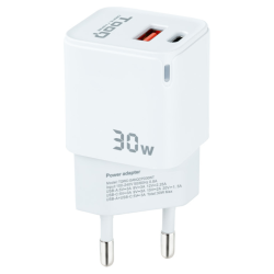 CARGADOR DE PARED TOOQ GAN USB C PD USB A QC 30W