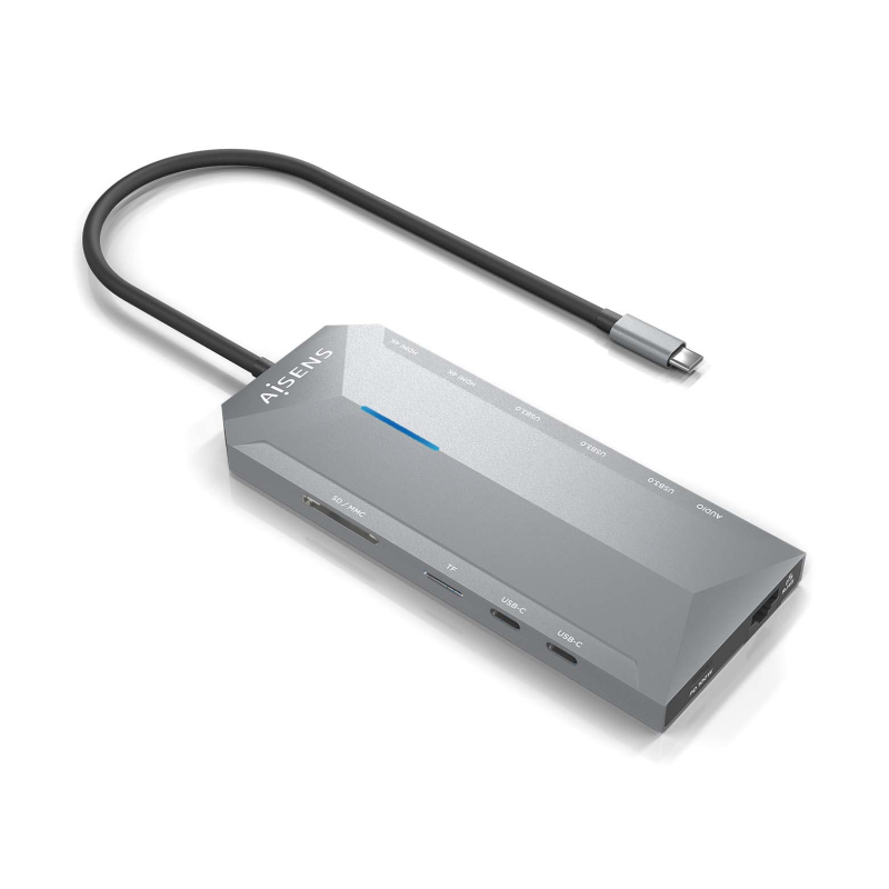 USB C DOCK AISENS 12 EN 1 2xHDMI 4K RJ45 3xUSB A 2xUSB C 1xUSB C PD 15CM