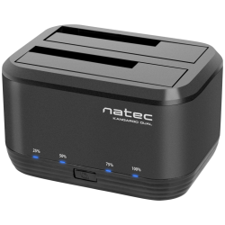 DOCKING STATION NATEC KANGAROO DUAL USB 30 SATA NEGRA