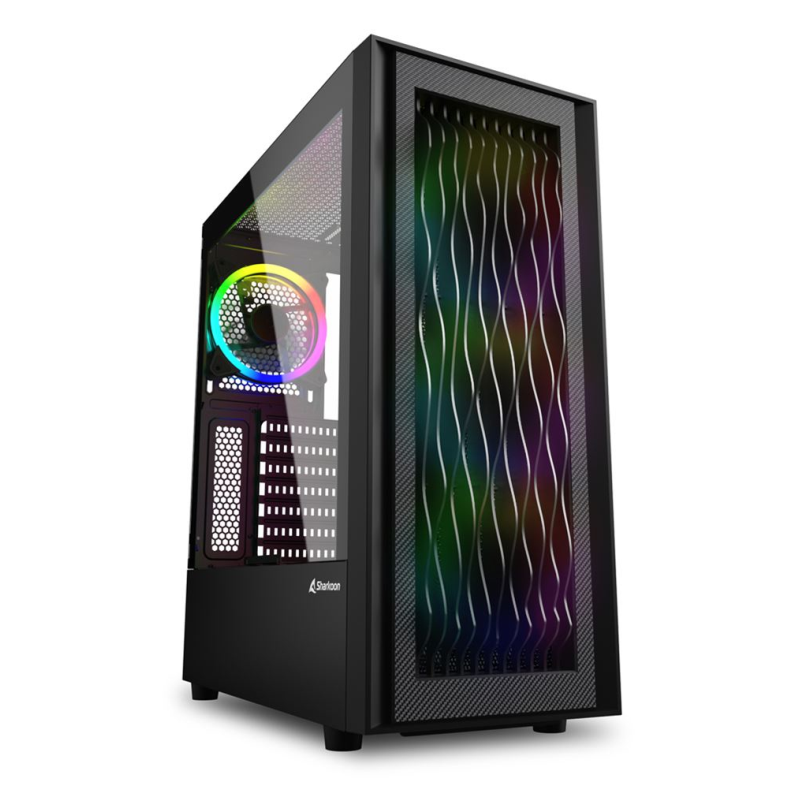 CAJA ATX SHARKOON RGB WAVE 2XUSB30 RGB SIN FUENTE NEGRO