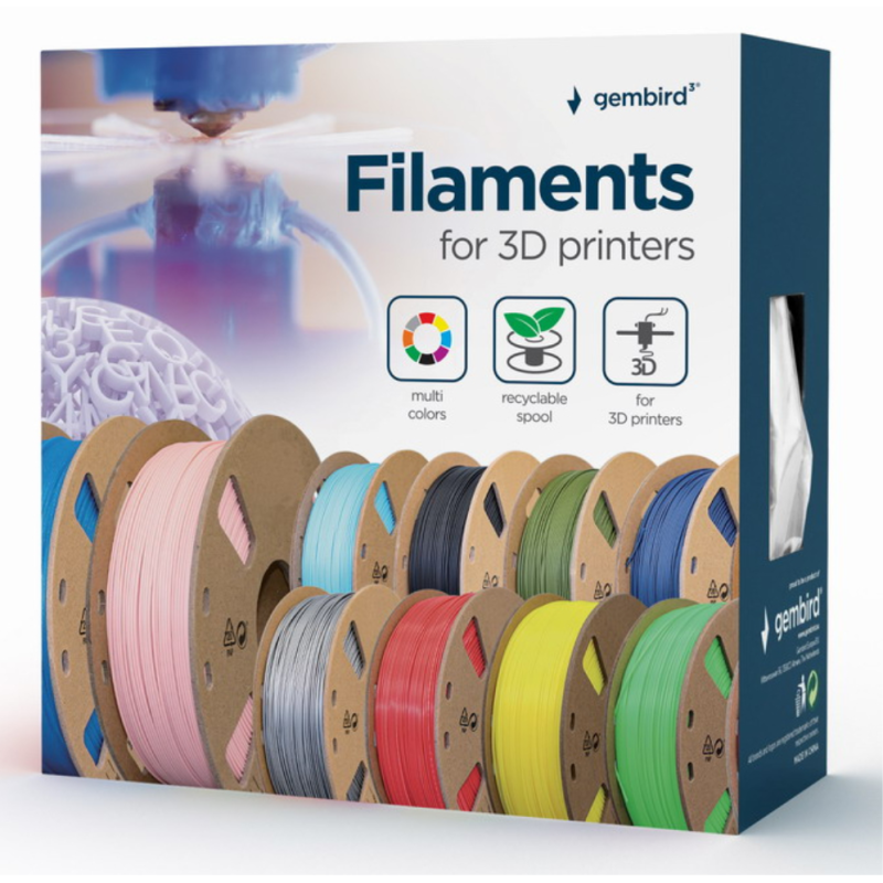 FILAMENTO GEMBIRD PLA 175mm 200g AZUL