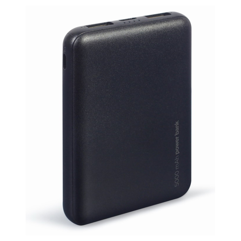 POWERBANK GEMBIRD 5000mAh 1x microUSB A 2x USB A NEGRO