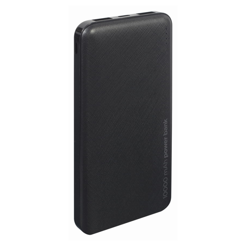 POWERBANK GEMBIRD 10000mAh 1x microUSB A 2x USB A NEGRO