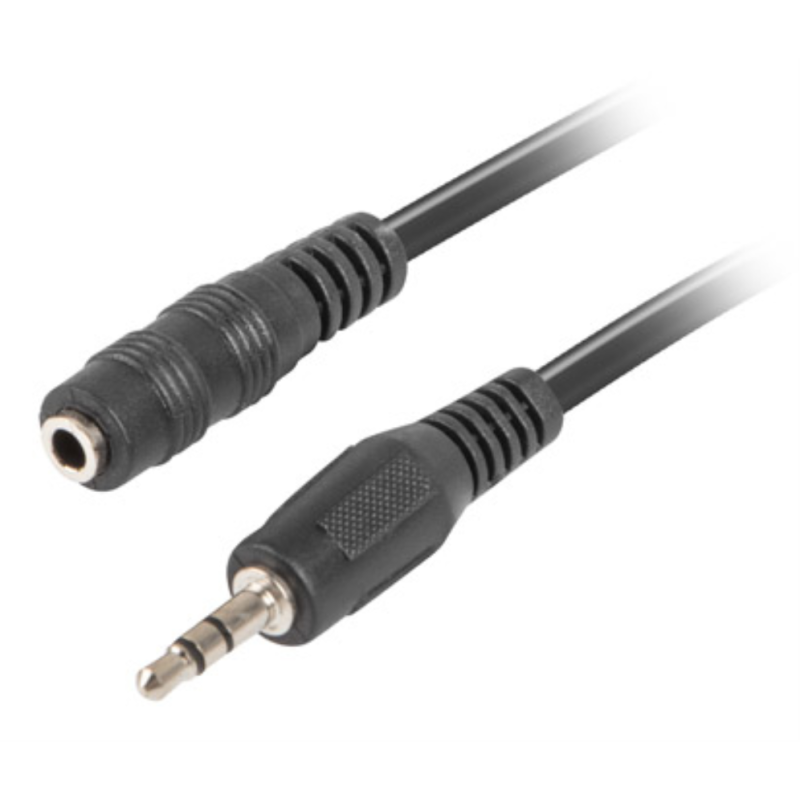 CABLE LANBERG ESTEREO JACK 35 MM MACHO A JACK 35 MM HEMBRA NEGRO 15 M