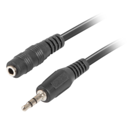 CABLE ESTEREO LANBERG JACK 35 MM MACHO JACK 35MM HEMBRA 5M NEGRO