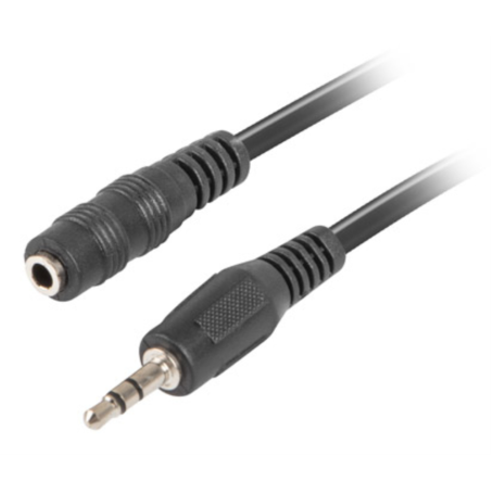 CABLE ESTEREO LANBERG JACK 35 MM MACHO JACK 35MM HEMBRA 5M NEGRO
