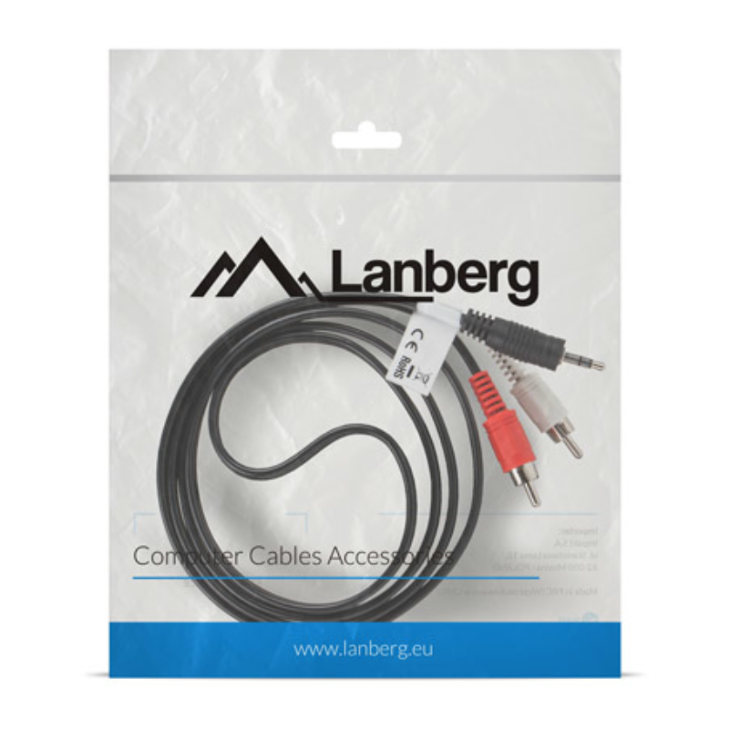 CABLE ESTEREO LANBERG JACK 35MM 2X RCA MACHO 15M