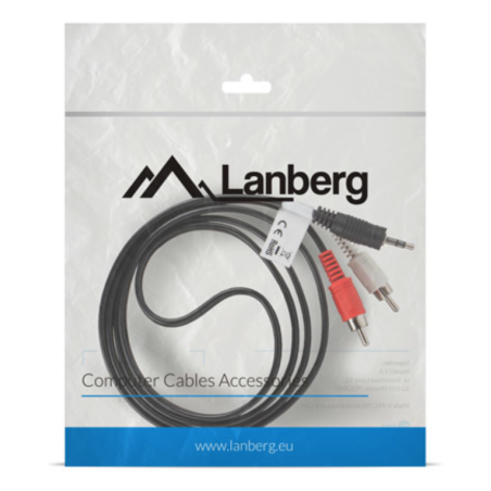 CABLE ESTEREO LANBERG JACK 35MM 2X RCA MACHO 15M