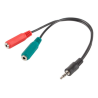 ADAPTADOR LANBERG MINIJACK 35MM M 4PIN 2X MINIJACK 35MM H 3PIN
