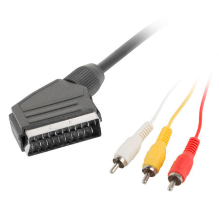 CABLE EUROCONECTOR LANBERG MACHO 3X RCA MACHO 18M