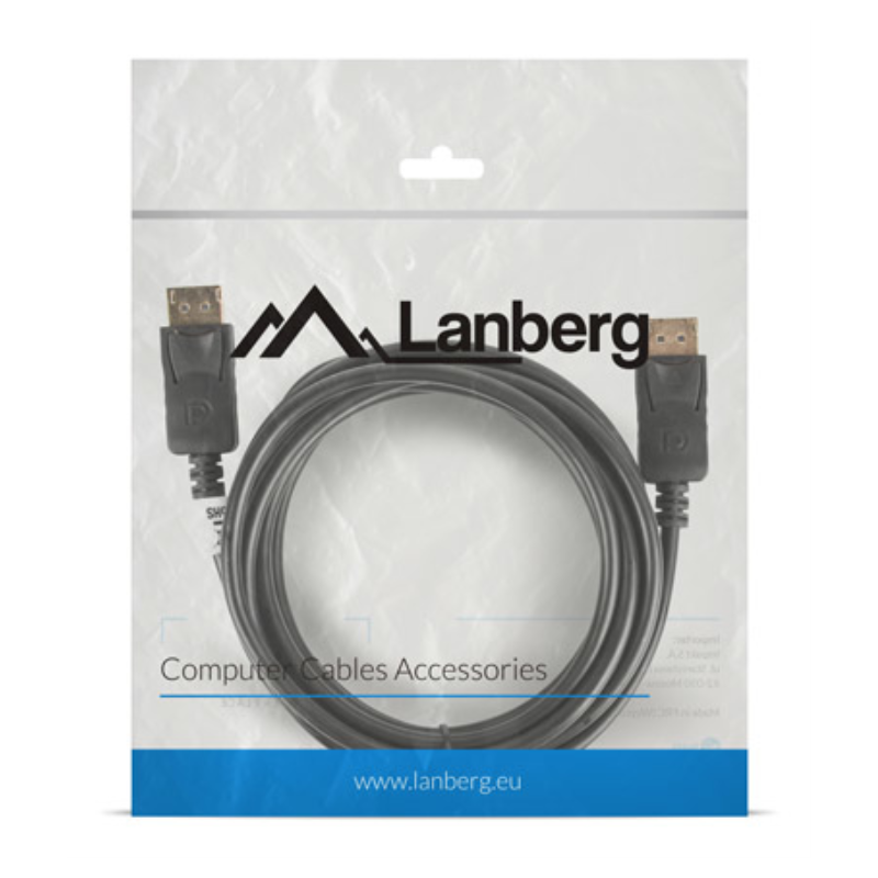 CABLE DISPLAYPORT LANBERG MACHO MACHO 4K 3M NEGRO